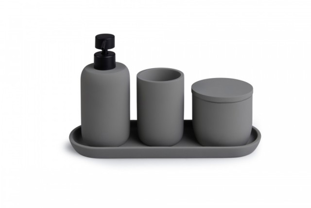 Σετ Αξεσουάρ Μπάνιου - Σαπουνιού 4 τεμαχίων - Γκρι 8720604882766 Lifa-Living