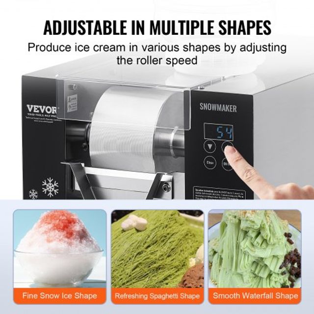 VEVOR Εμπορική Μηχανή Πάγου Snowflake 176LBS/24H Ανοξείδωτη για Παγωτό FLXNBJFLLEDPEG7B6V2
