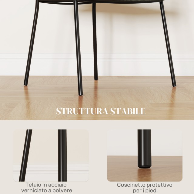 Σετ 2 Καρέκλες Κουζίνας HOMCOM με Επένδυση από Ύφασμα Βελούδου και Ατσάλι 57x53x73 εκ Πράσινο 83A-138V00GN