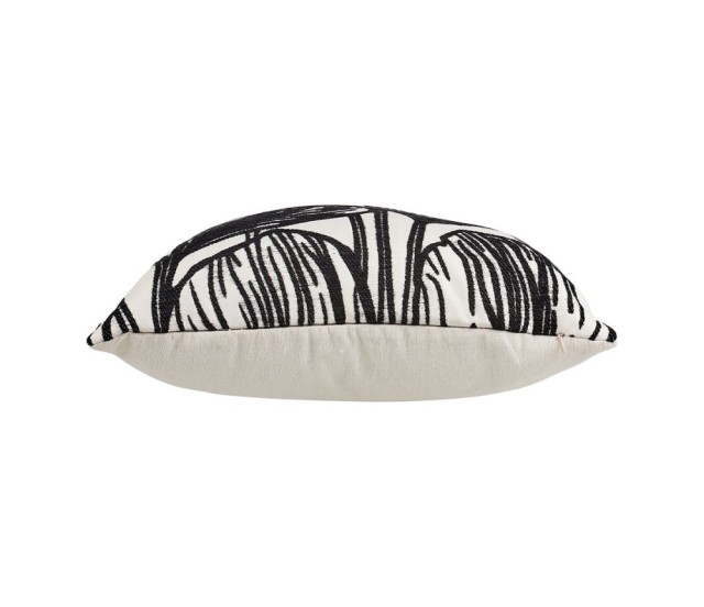 Ostaria Μαξιλαροθήκη τετράγωνη Togo μαύρη και λευκή 40x40cm -37661