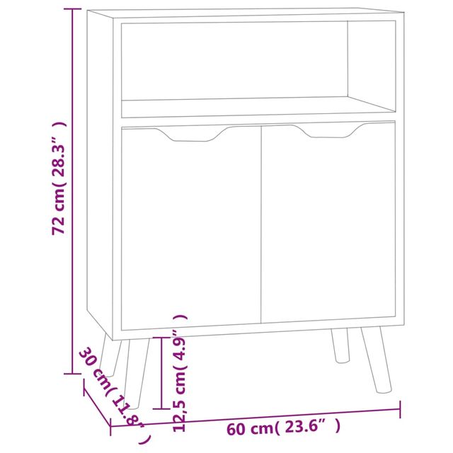 vidaXL Συρταριέρα Smoked Oak 60x30x72 εκ. Συνθετικό Ξύλο 326830