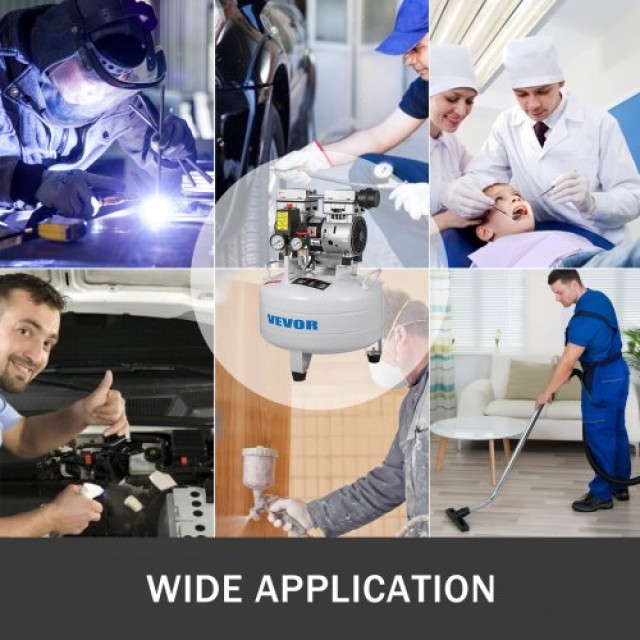 Αθόρυβος Κάθετος Αεροσυμπιεστής VEVOR 6.6 Γαλόνια 30L 850W  KYJYM850-30LYSJ01V2