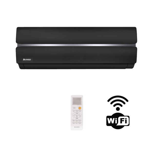 Galileo Κλιματιστικό King 12000 Btu Inverter και αντλία θερμότητας πάνελ 172 wifi μαύρο Chigo 5919903