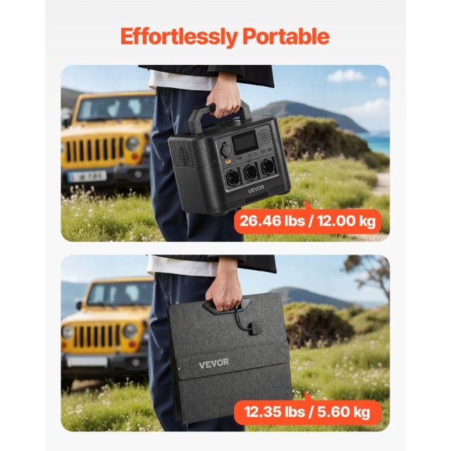 VEVOR Φορητός Σταθμός Ενέργειας 1800W με Μπαταρία LiFePO4 1008Wh με 9 Εξόδους για Οικιακή Έκτακτη Ανάγκη, Κάμπινγκ και Ταξίδια RV DXCNDYTJ1200T987R001V2