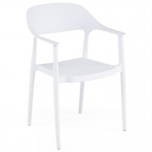 Costway Στοιβαζόμενες λευκές πλαστικές καρέκλες τραπεζαρίας και κουζίνας έως 150 κιλά, 83 x 53 x 57 cm JV13695WH-1