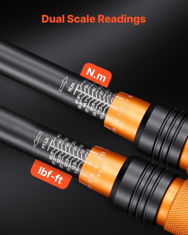 VEVOR Δυναμόκλειδο Κλικ 3/8 5-45 lb-ft / 6,8-61,2 Nm με Καρυδάκια Μπουζί, Μύτες, Καθολικό Σύνδεσμο, Προέκταση και Θήκη DJSNLBSHCS54RJRNG001V0