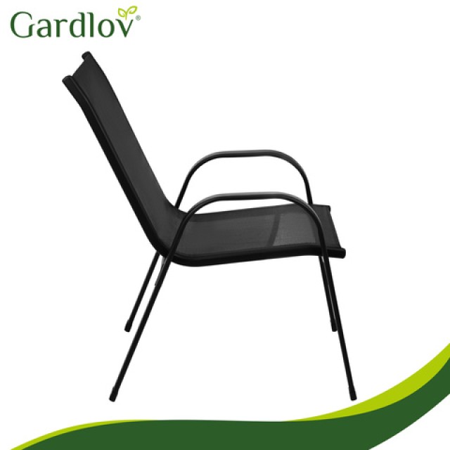 Gardlov Σετ 4 Καρέκλες για Βεράντα, Μπαλκόνι και Κήπο, Μαύρο 27566