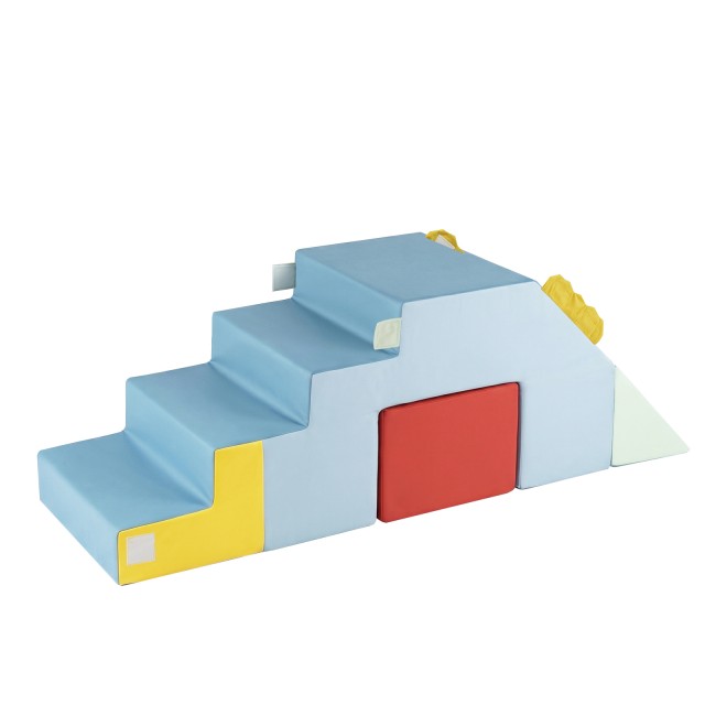 Costway Πολύχρωμο Αφρώδες Σετ Αναρρίχησης για Παιδιά με Τσουλήθρα & Σκάλα - Μαλακά Παιχνίδια Σκαρφαλώματος για Νήπια FH10152CL