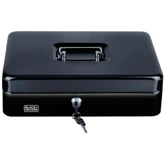 BLACK & DECKER Μαύρο Κουτί Ασφαλείας με 4 Θήκες, Συλλέκτη Κερμάτων και 2 Κλειδιά 02839457