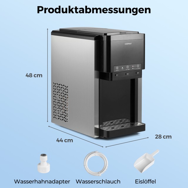 Costway Ψύκτης Νερού 3 σε 1 με Παγομηχανή και Συσκευή Θρυμματισμένου Πάγου 48 x 28 x 44 cm FP11060DE-BK