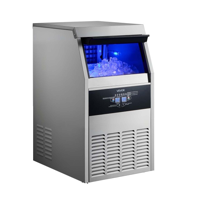 VEVOR Επαγγελματική Παγομηχανή 59kg/24h με Αποθήκευση 14kg Ανοξείδωτη με LED Οθόνη και Αυτόματο Καθαρισμό YTSZBJFB130LLID9H001V2