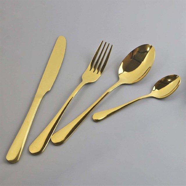 BAKAJI Σετ 24 Χρυσά Γυαλιστερά Μαχαιροπίρουνα για Χριστουγεννιάτικη Διακόσμηση Τραπεζιού Κουζίνας 02841719