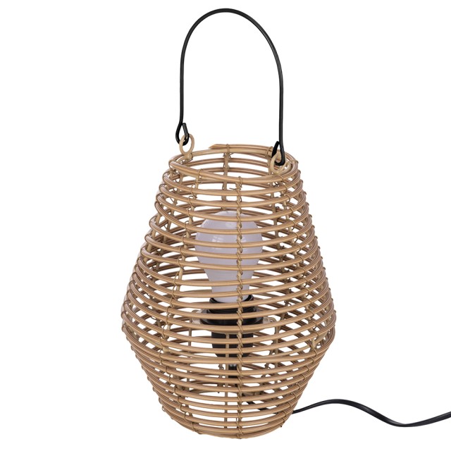 Galileo Λάμπα αμφορέας ύψους 26 εκ από πλαστικό PP με εφέ ρατάν, βάση E27, καφέ Sibilla 5905285