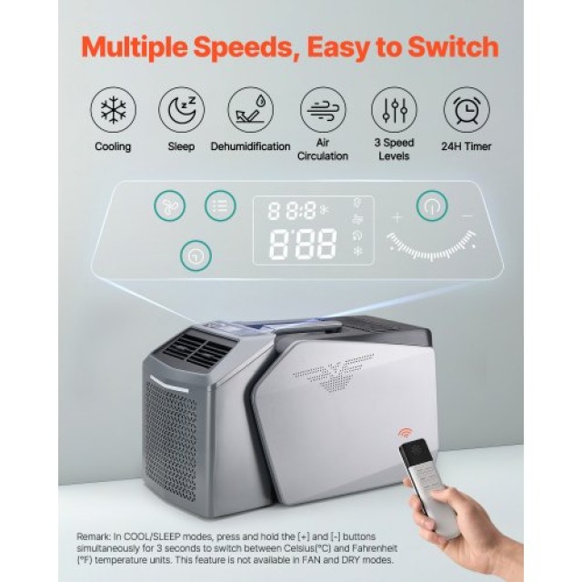 VEVOR Φορητό Κλιματιστικό 5000BTU για Κατασκήνωση BXSLYKD6200BZ1KBBV2