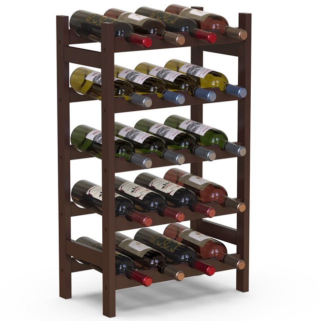 BAKAJI Καντινέτα Portavino από Ξύλο Μπαμπού Καρυδιάς με 20 Θέσεις Μπαρ για Μπουκάλια 02841476