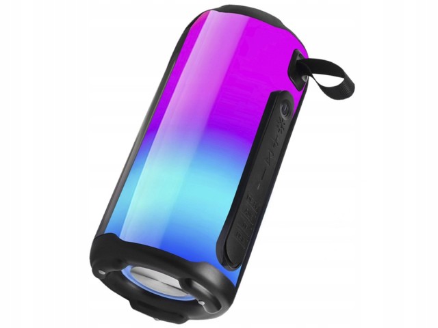 Verk Group Φορητό Ηχείο Bluetooth Boombox με RGB Φωτισμό, FM Ραδιόφωνο, USB, microSD, AUX και USB-C, Μαύρο 5907451375044