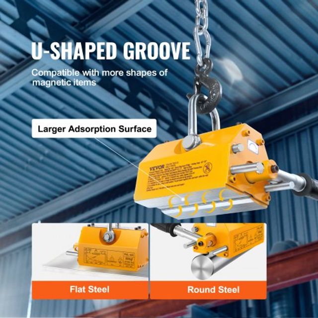 Μαγνητικός Ανυψωτήρας VEVOR 600kg, Μόνιμος Μαγνήτης για Γερανό YCXPU600KGN421P5PV0