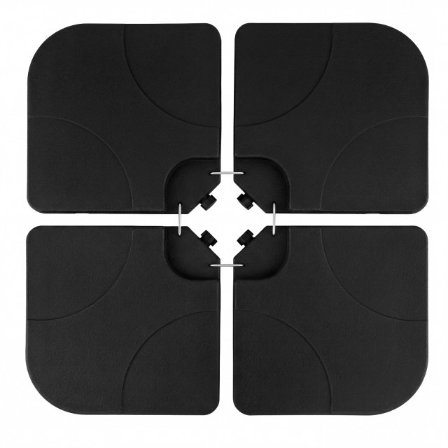 Costway Βάση ομπρέλας γεμιζόμενη με νερό ή άμμο 60 L / 68 kg, μαύρη, 50 x 50 cm, 8x50x50 cm NP12958DK