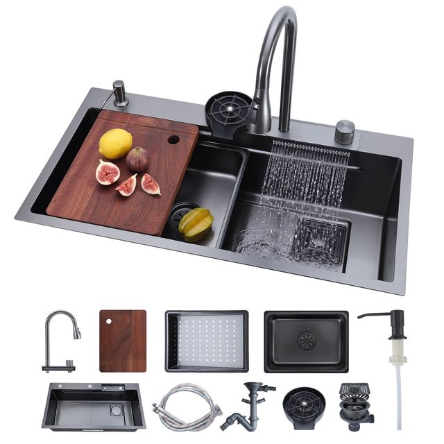 VEVOR Νεροχύτης Κουζίνας Inox 85 cm, Εντοιχιζόμενος, Μονής Γούρνας 85 x 46 x 23,6 cm QRSSCLHSTSPDF8KVK001V0