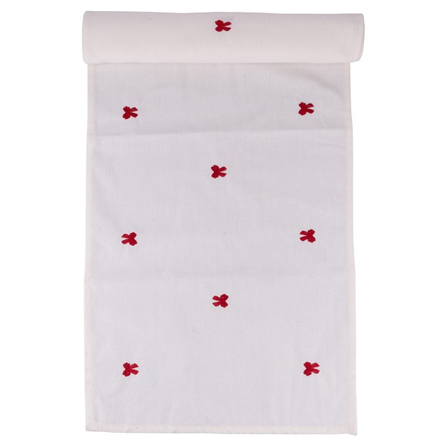 Villa dEste Home Τραβέρσα 40x175 εκ. από πολυκοτόνιο Χριστούγεννα με Χιόνια 5924468