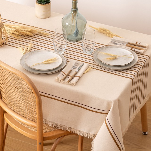 Atmosphera  Τραπεζομάντηλο  Ray Ορθογώνιο 150x250 cm, Λευκό με Σχέδιο
Μπεζ, 150x250 εκ.  201986B