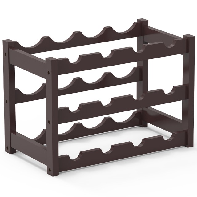 BAKAJI Ξύλινη Κάβα Κρασιών από Μπαμπού Καρυδιάς με 12 Θέσεις Μπαρ για Μπουκάλια 02841470