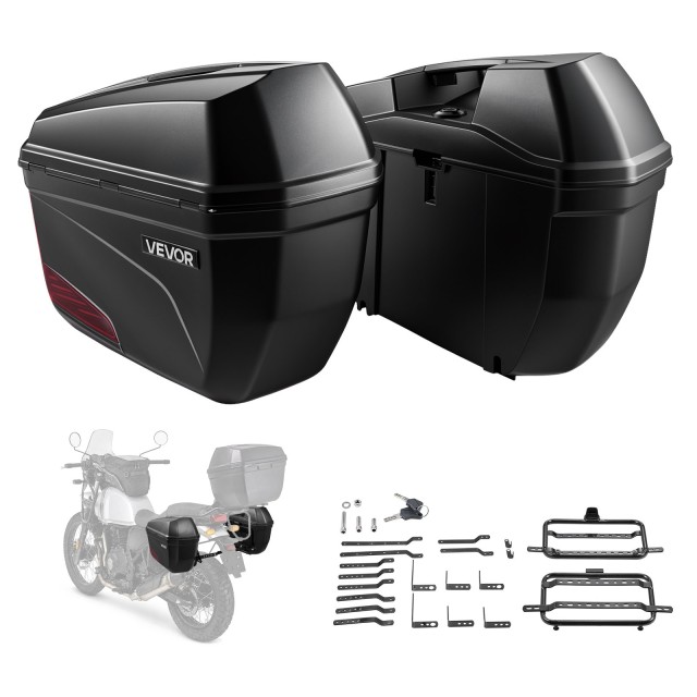 VEVOR Πλαϊνές Βαλίτσες Μοτοσυκλέτας 46L (2x23L), ABS, Αδιάβροχες, με Κλειδαριά Ασφαλείας SCX23LABSSLHZY78L001V0
