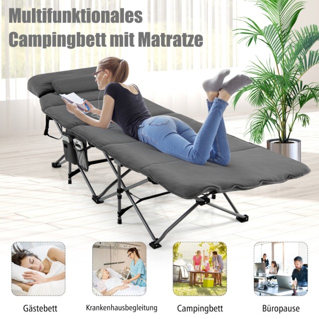 Costway  Πολυτελές Πτυσσόμενο Κρεβάτι Κάμπινγκ All-in-One NP10453GR