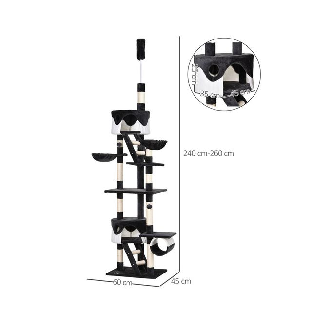 Δέντρο Γάτας - Ονυχοδρόμιο 60 x 45 x 240-260 cm PawHut D30-093WT