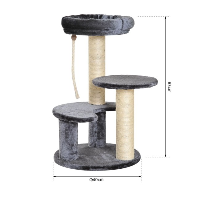 Δέντρο Γάτας - Ονυχοδρόμιο 40 x 65 cm Χρώματος Σκούρο Γκρι PawHut D30-202GY