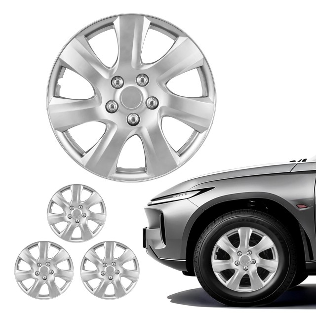 VEVOR Σετ 4 τμχ Τάσι Αυτοκινήτου  16 Universal, ασημί TYKLGGYS4JT1421MF001V0