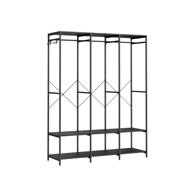 Ανοιχτή Ντουλάπα SONGMICS με Ράγα & Ράφια, 40x141x180 εκ., Μαύρη 