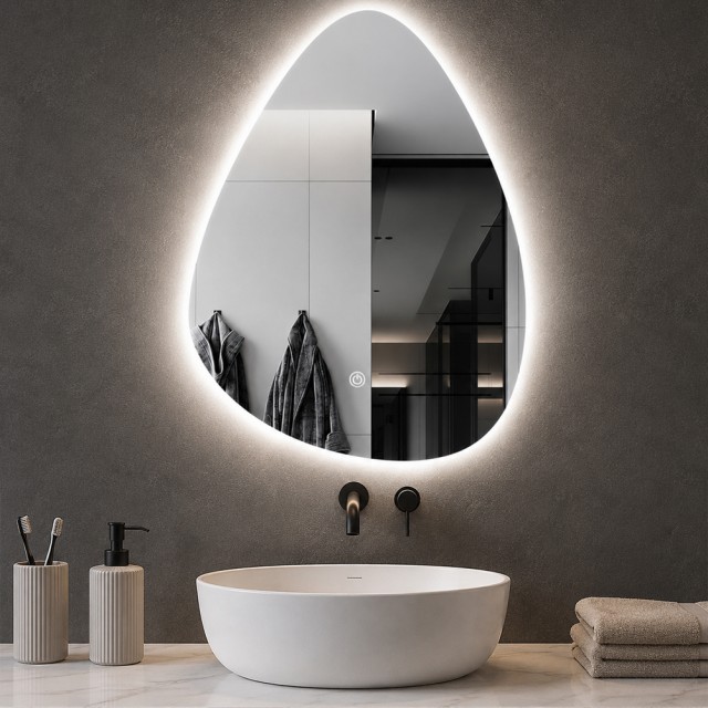 Shally Dogan Καθρέφτης Σταγόνα 60x70 εκ. LED 3 Χρωμάτων Ρυθμιζόμενος με Αφή 02002372
