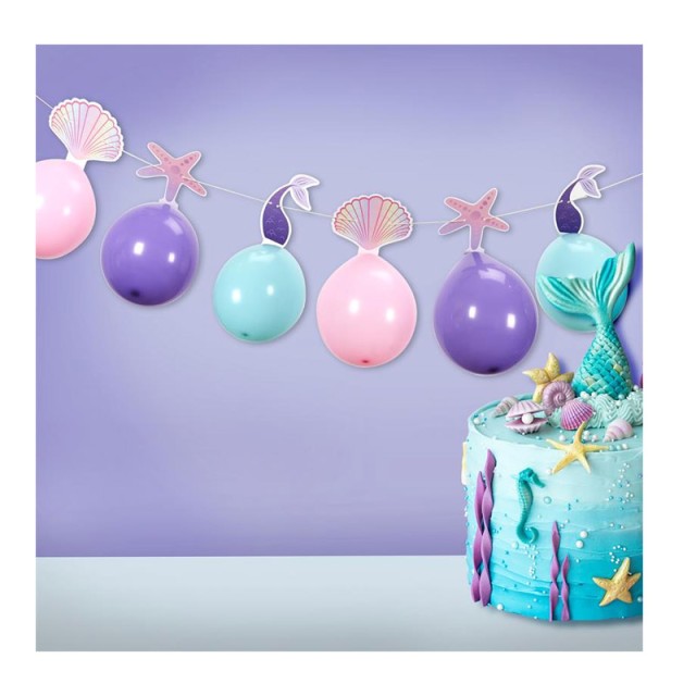 Διακοσμητική Γιρλάντα με 6 Μπαλόνια 3m Sirene Party Time EA10257