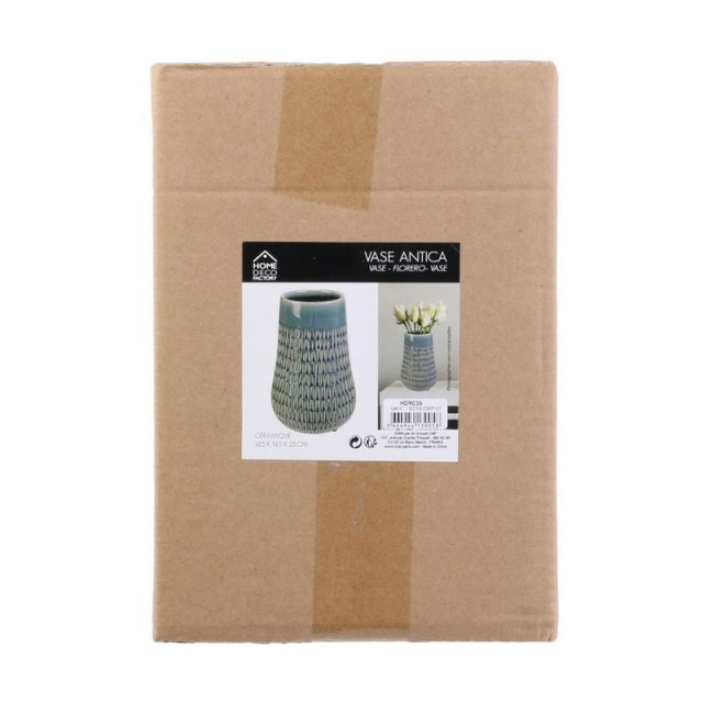 Διακοσμητικό Κεραμικό Βάζο 15 x 23 cm Home Deco Factory HD9036