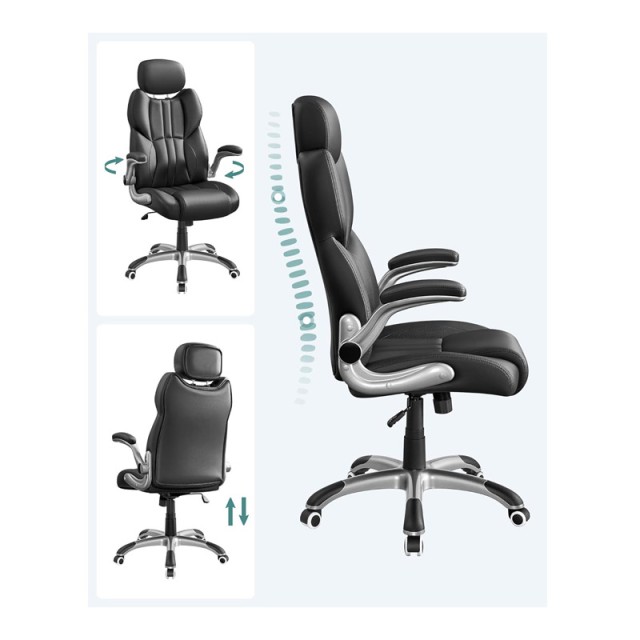 Διευθυντική Καρέκλα Γραφείου 70 x 75 x 119-137 cm Songmics OBG65BK