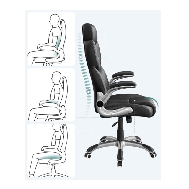 Διευθυντική Καρέκλα Γραφείου 70 x 75 x 119-137 cm Songmics OBG65BK