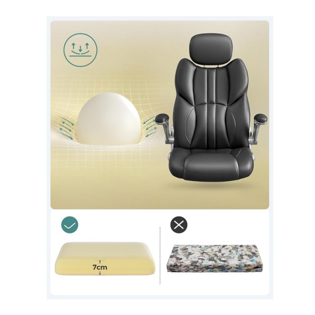 Διευθυντική Καρέκλα Γραφείου 70 x 75 x 119-137 cm Songmics OBG65BK