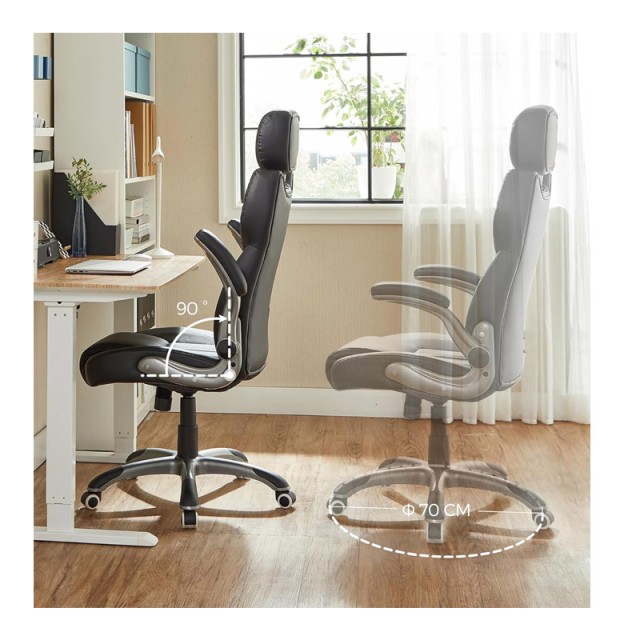 Διευθυντική Καρέκλα Γραφείου 70 x 75 x 119-137 cm Songmics OBG65BK