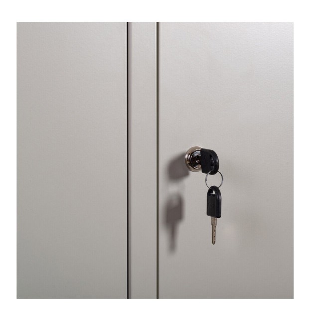 Δίφυλλη Μεταλλική Ντουλάπα Εξωτερικού Χώρου με Χώρισμα και 2 Ράφια 66 x 36 x 180 cm Bakaji 02839287