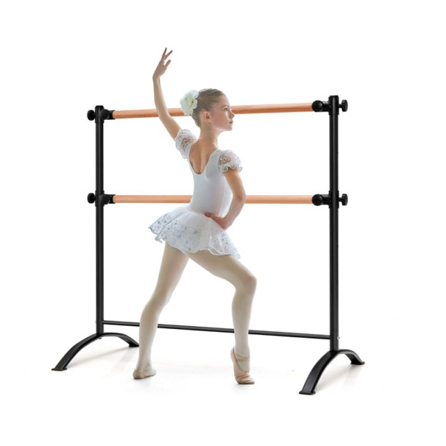 Διπλή Μπάρα Μπαλέτου με Ρυθμιζόμενο Ύψος 121 x 75 x 121.5 cm Costway SP37862BK
