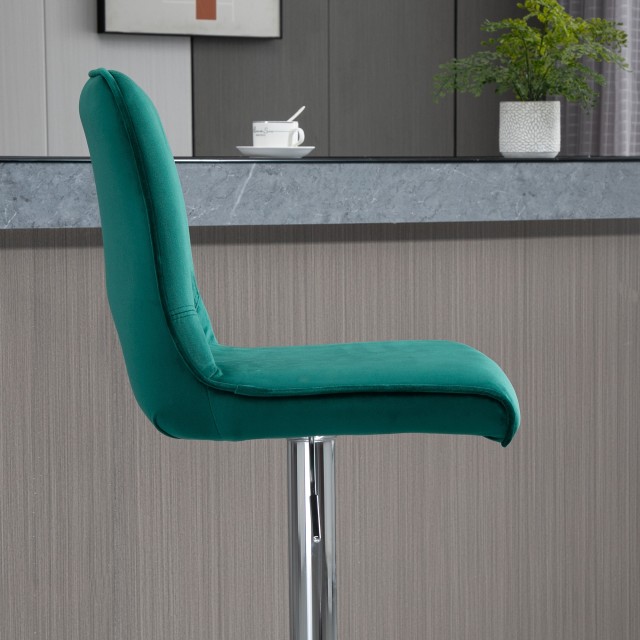 Σετ HOMCOM 2 Σκαμπό ρυθμιζόμενα και περιστρεφόμενα σε ύφασμα - πράσινο 835-445GN