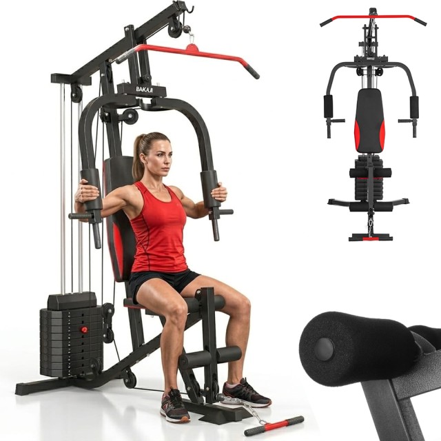 BAKAJI Πολυόργανο Γυμναστικής All in One για Σπίτι με Chest Press και Lat Machine 02002139