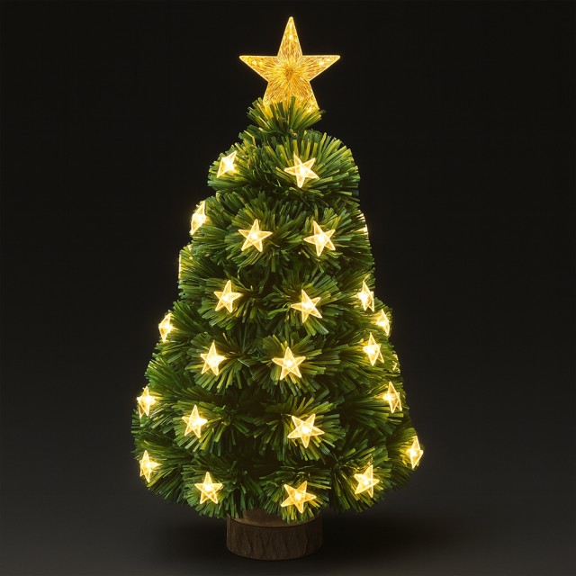 BAKAJI Χριστουγεννιάτικο Δέντρο 60 εκ με Αστέρι & Θερμό Λευκό Led στη Βάση Κορμού - Χριστουγεννιάτικο Δεντράκι 02842838