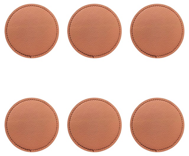 Villa dEste Home Σετ των 6 σουβέρ από καφέ PVC 10cm Horeca Brown 5921720