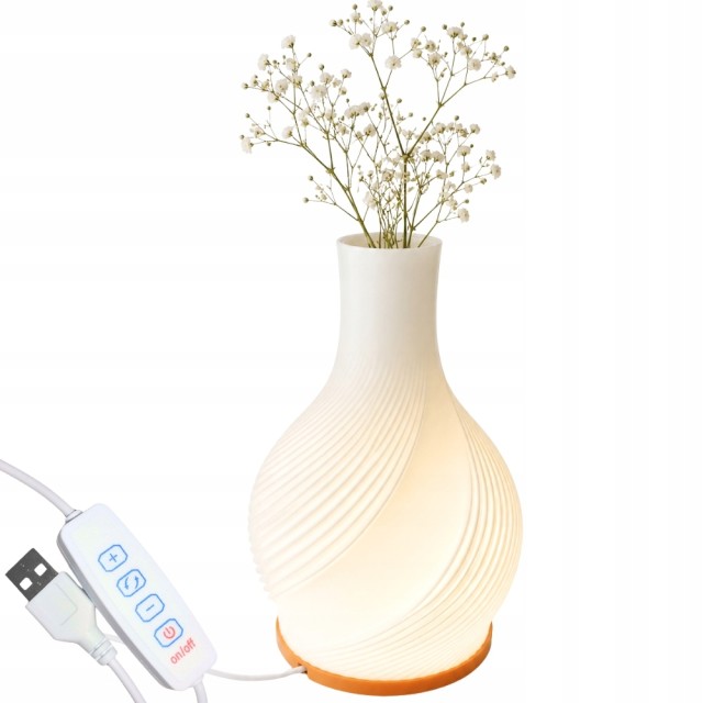 Verk Group Επιτραπέζιο Φωτιστικό LED με Βάζο 2 σε 1, Ρυθμιζόμενο, 3 Χρώματα, Εκρού 5907451390030