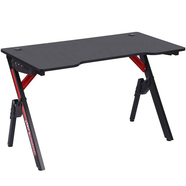 Γραφείο Gaming για Υπολογιστή με Φώτα LED RGB και Mouse Pad 120 x 60 x 73 cm Μαύρο 02012070 BAKAJI