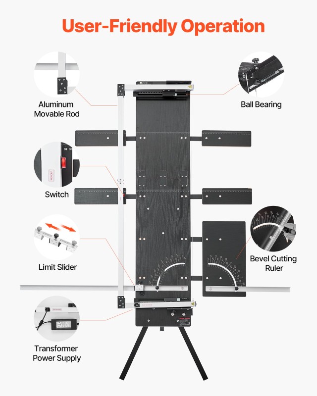 VEVOR 200W Πολυλειτουργική Κοπτική Συσκευή Αφρολέξ με 1150mm Μήκος Κοπής και Μέγ. Πάχος 410mm LSPMQGJLSFTS7EUBP001V2