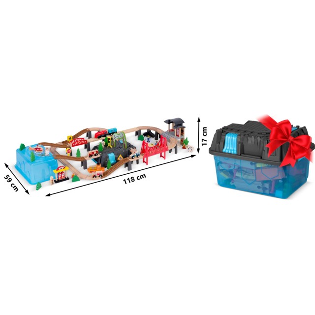 Ξύλινο Τρενάκι Πόλη 100 τεμάχια για 3+ Ετών RK-879 Ricokids