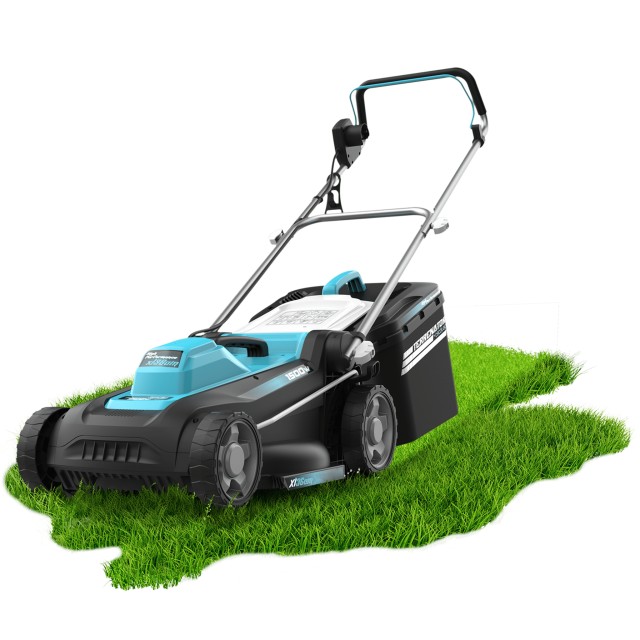 CECOTEC Ηλεκτρικό Χλοοκοπτικό με Καλώδιο 1500W, Terrenator 360 Flex Z Πλάτος Κοπής 36 cm, 3-σε-1 με Mulching, Σύστημα Ρύθμισης Ύψους Z-Tech, XL Πίσω Τροχοί, Τεχνολογία BeltDrive CEC-108034
